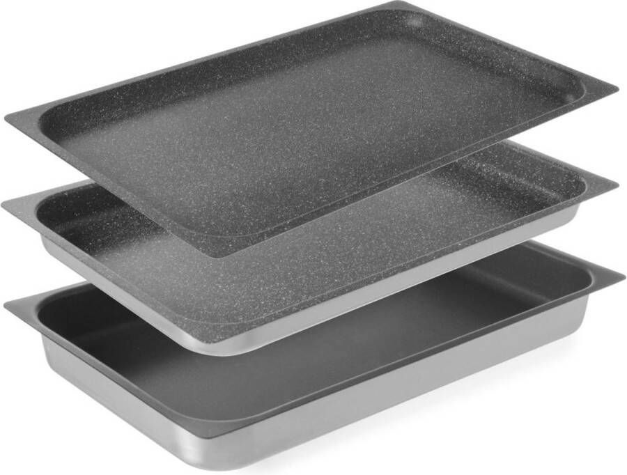 Hendi Bak met anti-aanbaklaag GN 1 1 530x325x40mm Aluminium Ovenbestendig - Foto 2