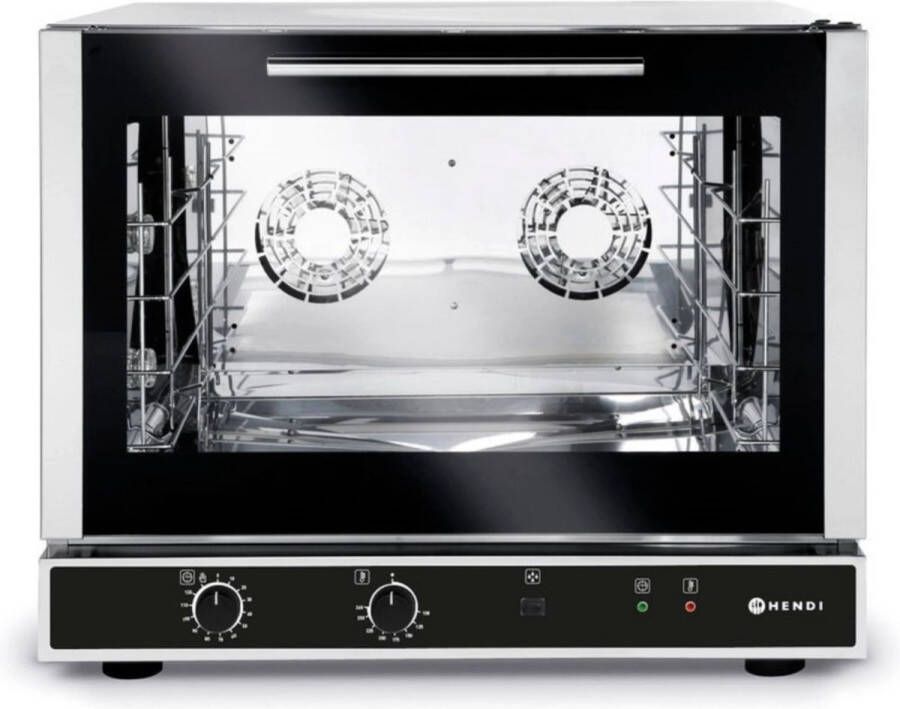 HENDI Bakkerij heteluchtoven – vochtinjectie – 4 trays – roestvrij staal – energiezuinig – 220-240V 6400W