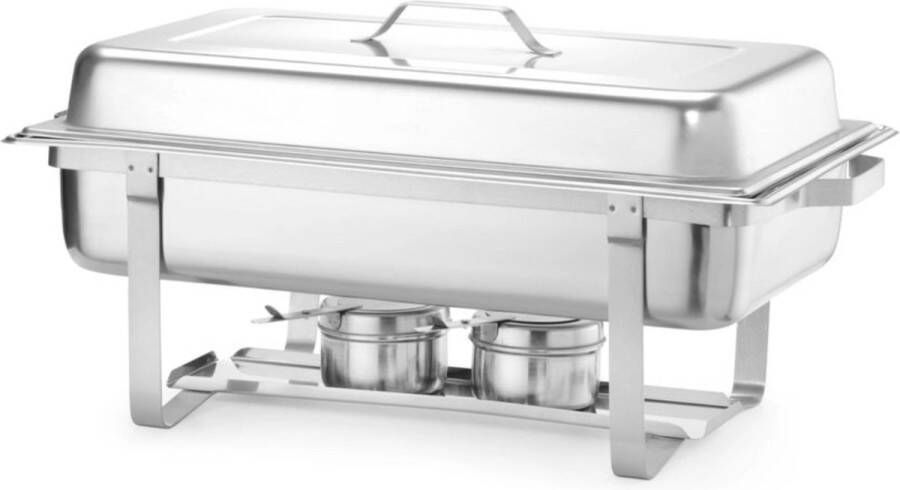 HENDI Chafing dish – Gastronorm 1 1 – Hoogglans deksel – Inclusief brandpastahouders – 9L – RVS