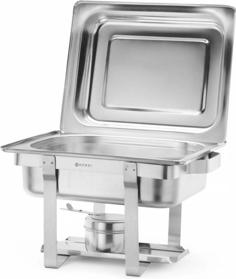 HENDI Chafing dish – Gastronorm 1 2 – Hoogglans – 4 5L – Inclusief brandpastahouder