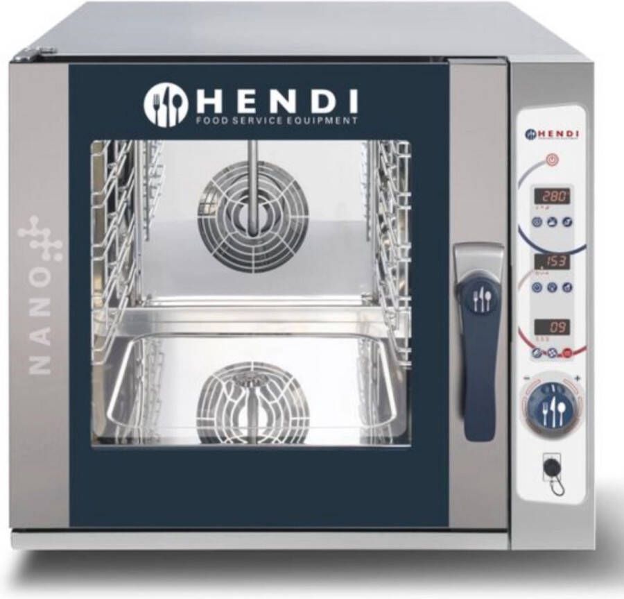 HENDI Compacte convectie stoomoven – digitaal – 5x GN2 3 – 400V 5400W – roestvrij staal