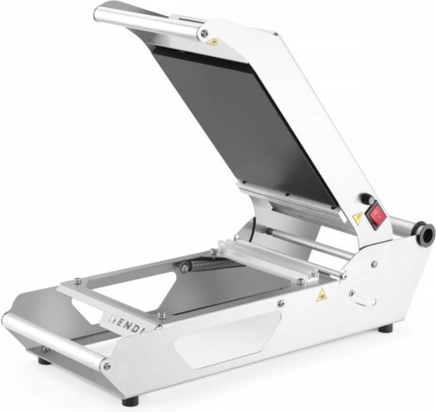HENDI Compacte traysealer – roestvrij staal – air-cut technologie – snelle afdichting – 582x285x185 mm