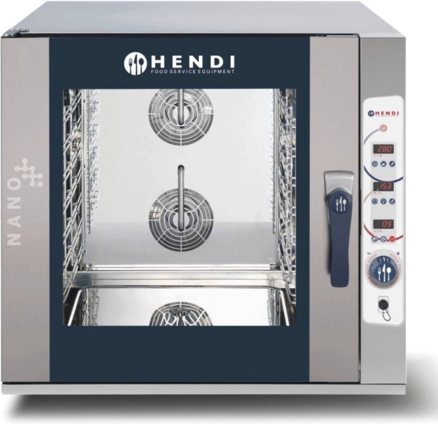 Hendi Convectie Stoomoven Nano Digital 7x Gn1 1- Donkergrijs- 400v 12500w- 936x880x(h)868mm Horeca Oven