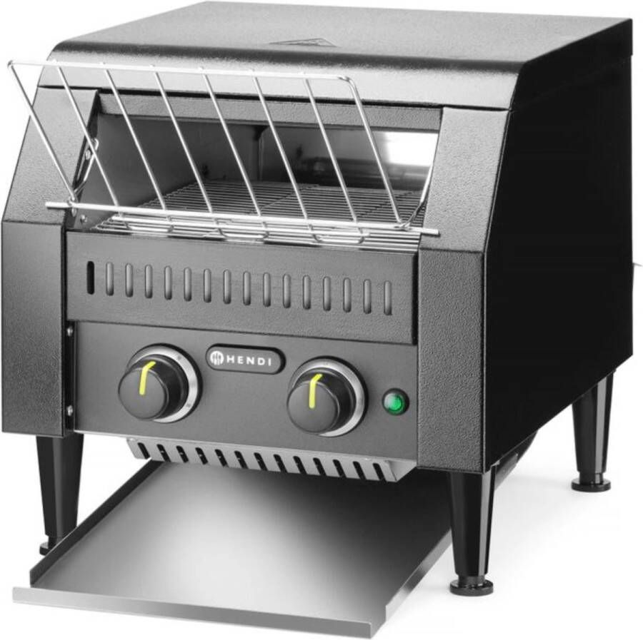 Hendi Doorlooptoaster Zwart Dubbele Broodrooster Professional 150 sneetjes p u 230V 2240W 41 8x36 8x(H)38 7cm