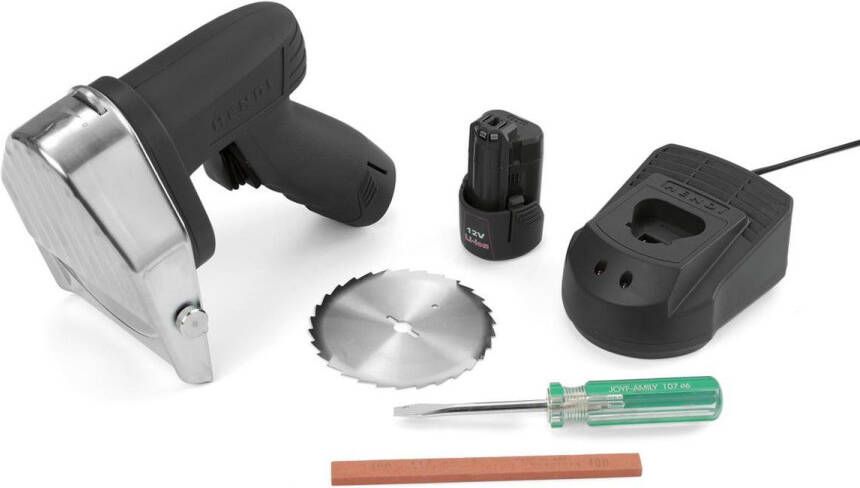 HENDI Draadloos elektrisch kebabmes – instelbare snijdikte – antislip greep – 2 roestvrijstalen messen – 230V 80W - Foto 2