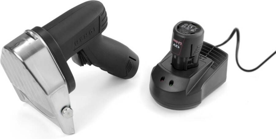 HENDI Draadloos elektrisch kebabmes – instelbare snijdikte – antislip greep – 2 roestvrijstalen messen – 230V 80W
