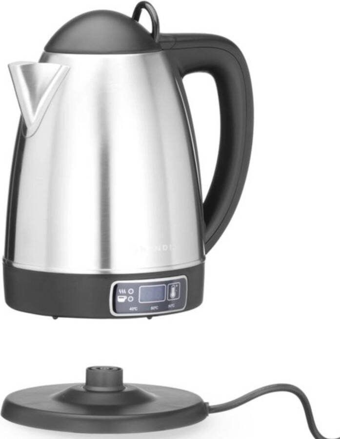 HENDI Draadloze waterkoker – temperatuurregeling – 1 8L – digitaal display – roestvrij staal
