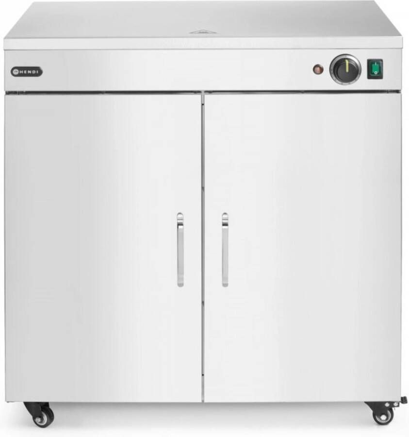 HENDI Dubbele bordenwarmer – roestvast staal – 3 planken – op wielen – 230V 800W