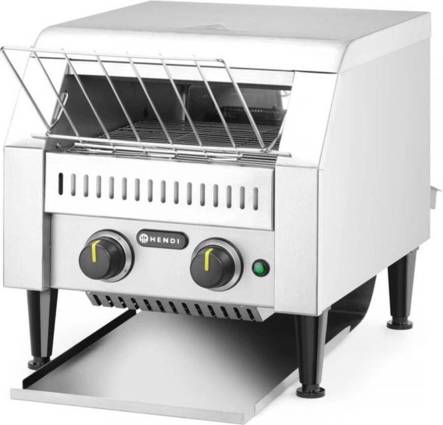 Hendi Doorlooptoaster RVS Dubbele Broodrooster Professional 150 sneetjes p u 230V 2240W 41 8x36 8x(H)38 7cm