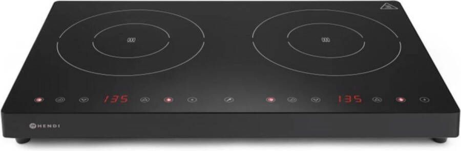 Hendi Inductie Kookplaat Vrijstaand 2 Pits Professionele Elektrische Kookplaat Model: Black Line 3500W