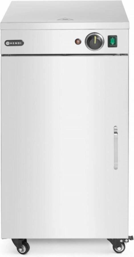 HENDI Enkele bordenwarmer – roestvrij staal – 3 planken – 72 borden – wielen met remmen