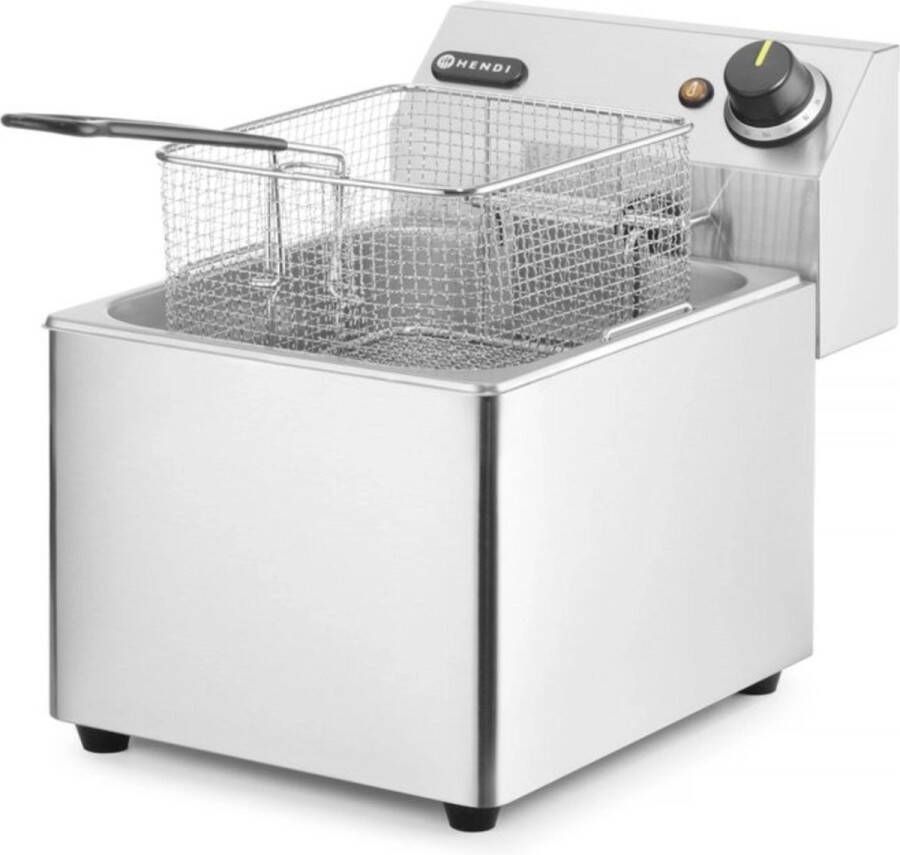 HENDI Friteuse – 8L – roestvrij staal – koude zone – uitneembare vetpan – 3500W - Foto 1