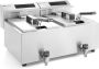HENDI Digitale friteuse met aftapkraan – 2x8x liter – roestvast staal – 7000W - Thumbnail 1
