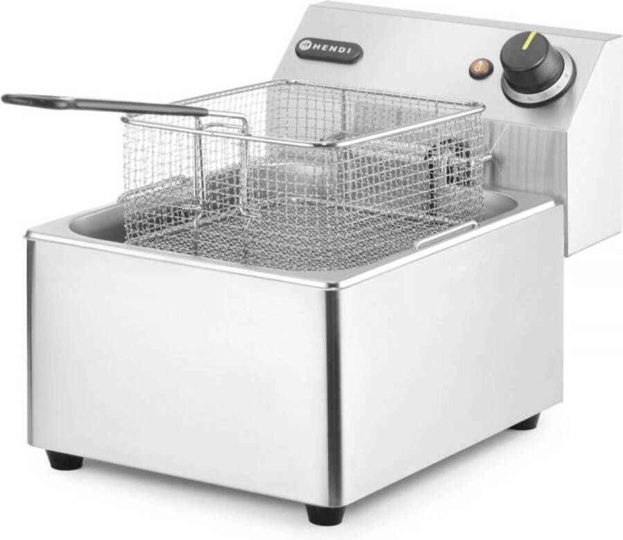 HENDI Friteuse – roestvrij staal – 6 liter – koude zone – uitneembare vetpan