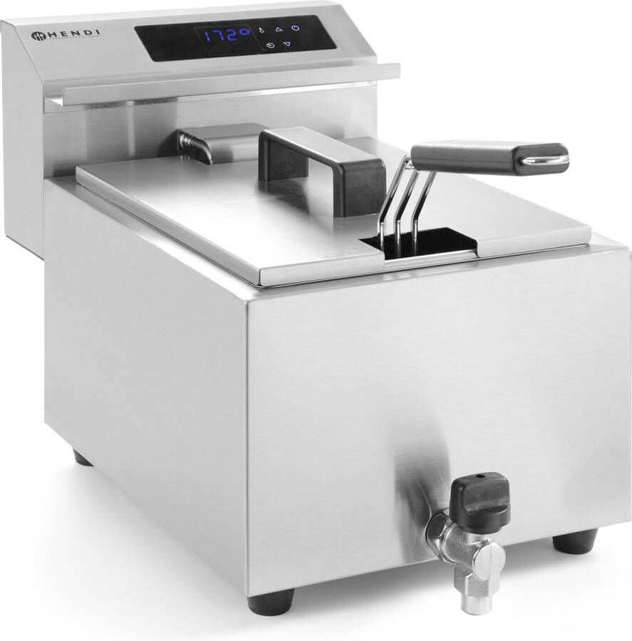 Hendi Frituurpan 8 Liter Friteuse Profi Line Digitaal Met Aftapkraan 230V 3 5kW 30x51 5x(H)34 5cm - Foto 1