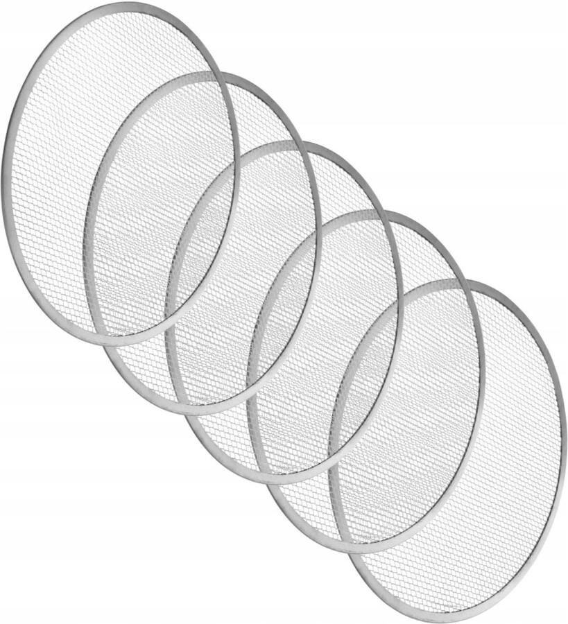 HENDI 5x Pizzaschaal 40 cm Aluminium Gaas voor Knapperige Bodem