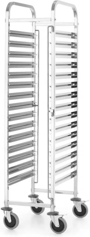 HENDI afruimwagen roestvast staal 15 niveaus voor gastronorm 1 1 2 1 3 38 x 55 x 170 5 cm zilver transport in horeca