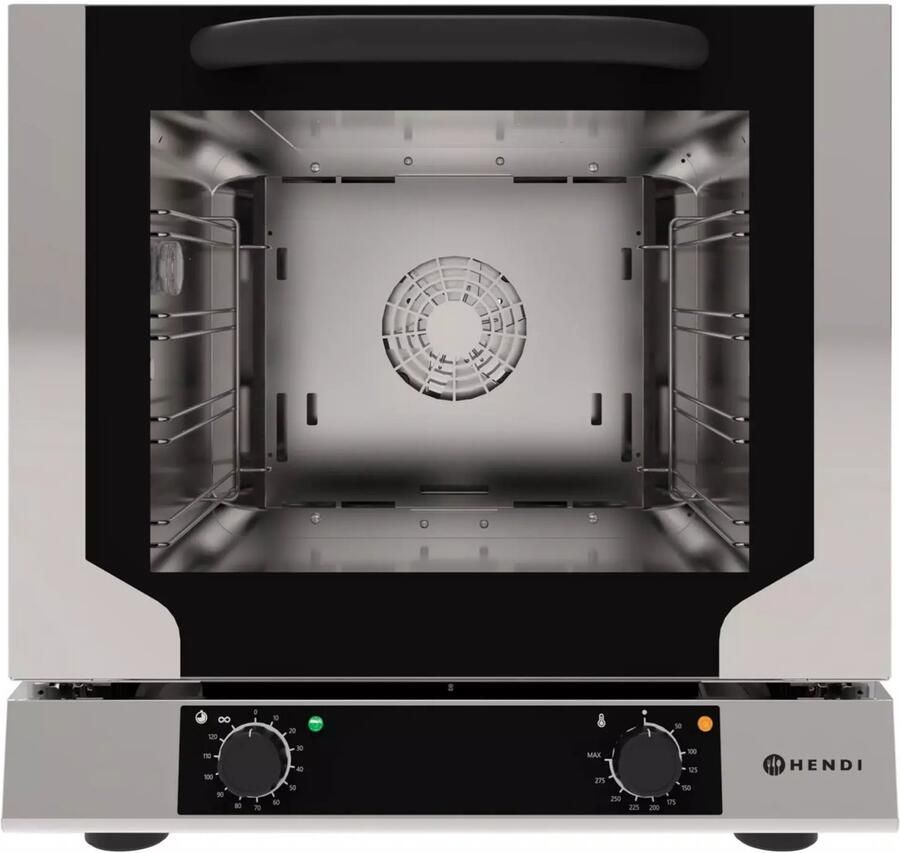 HENDI Compacte heteluchtoven – RVS – Veilig en efficiënt – 4 aluminium trays – 590x709x589 mm
