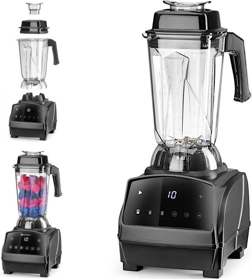 HENDI Digitale bar blender – 2 5L – 3 snelheden – Pulse functie – Zwart