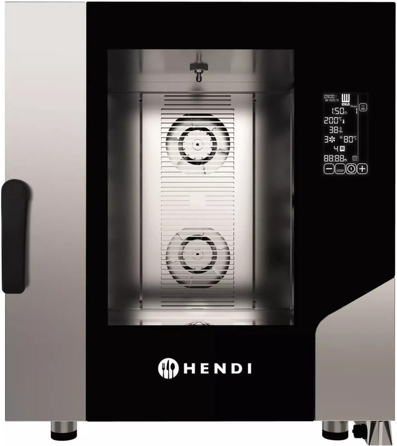 HENDI Hetelucht stoomoven – 7x GN 1 1 – Automatisch wassysteem – Waterbesparing – Roestvrij staal