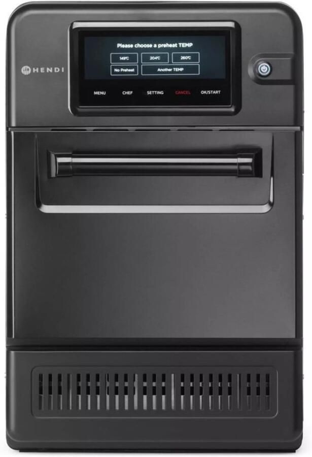 HENDI Hogesnelheidsoven combi 18 liter koolstofstaal en RVS magnetron hetelucht en luchtinslag 40 2 x 73 5 x 60 8 cm zwart voor horeca