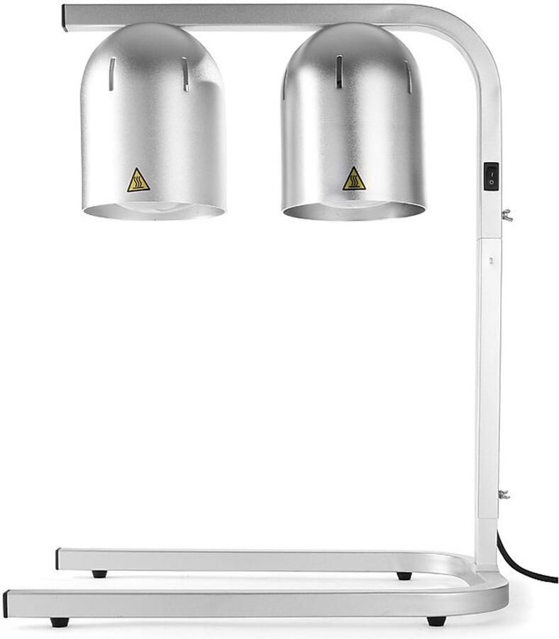 HENDI Infrarood warmhoudbrug – verstelbare hoogte – versplintering bestendige lampen – zilver – 230V 250W