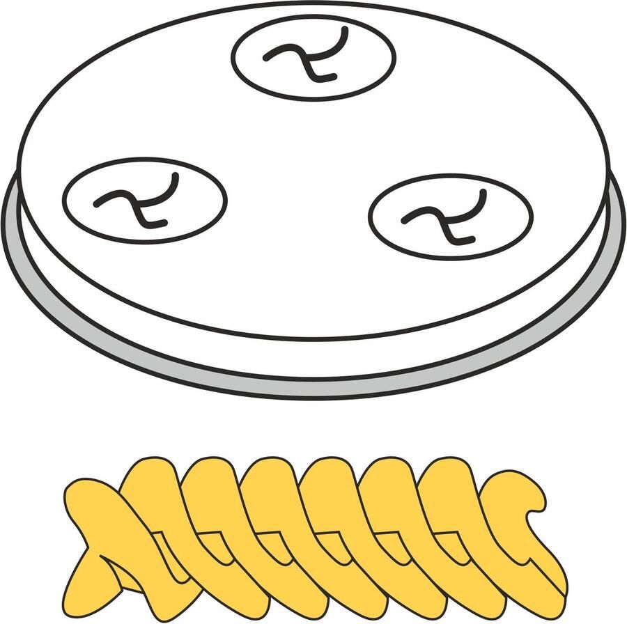 HENDI MPF2.5 4 Serie Pastamachine Opzetstuk Fusilli 5 Gaten 9 mm