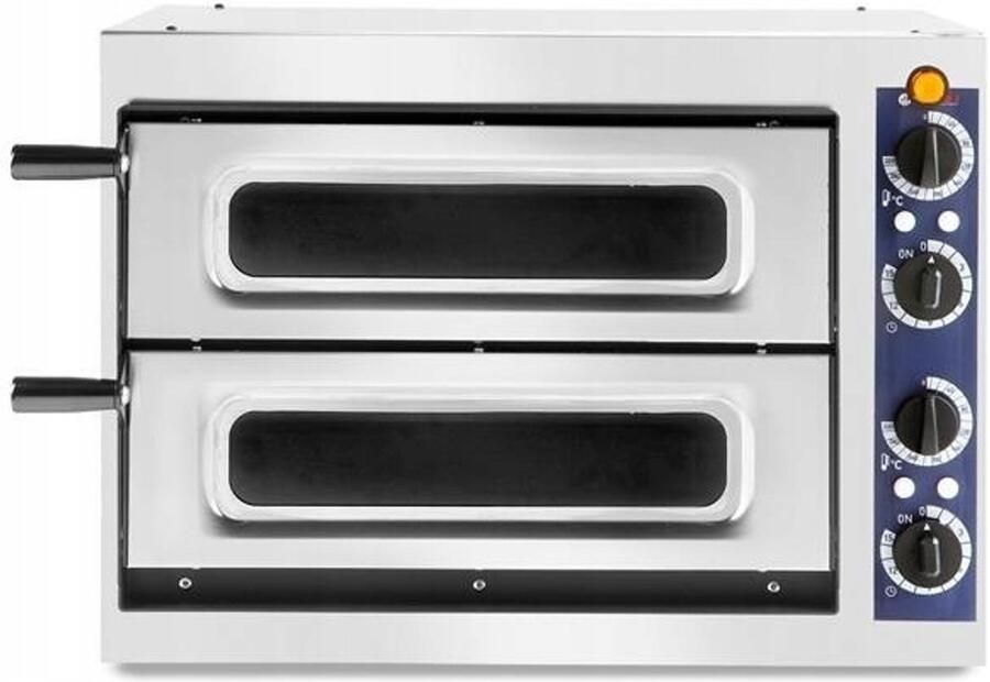 HENDI Pizzaoven 2x Ø32cm 2 4kW RVS front 50-320°C