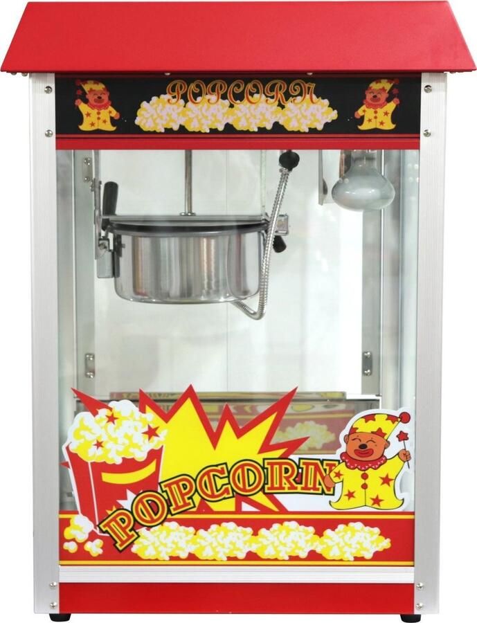 HENDI Popcornmachine – gehard glas – aluminiumlegering – 1500W – rood - Foto 2