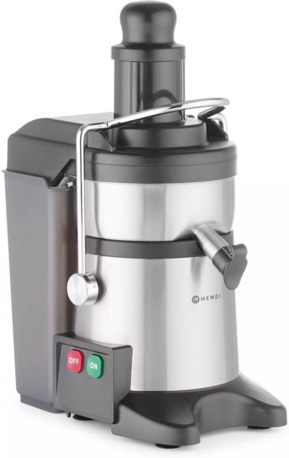 HENDI Sapcentrifuge roestvast staal en kunststof compacte uitvoering 23 3 x 41 6 x 49 3 cm zilverkleurig met 4 liter pulpcontainer voor horeca