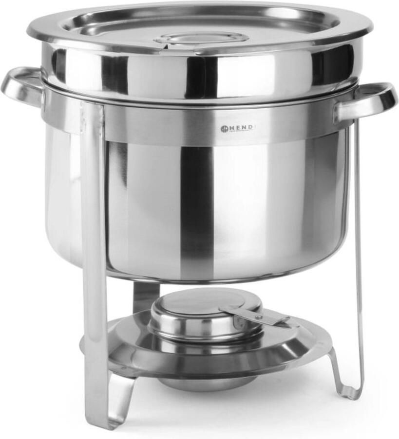 HENDI Soep chafing dish – roestvast staal – inclusief brandpastahouder – 8 liter – ⌀370x(H)325mm