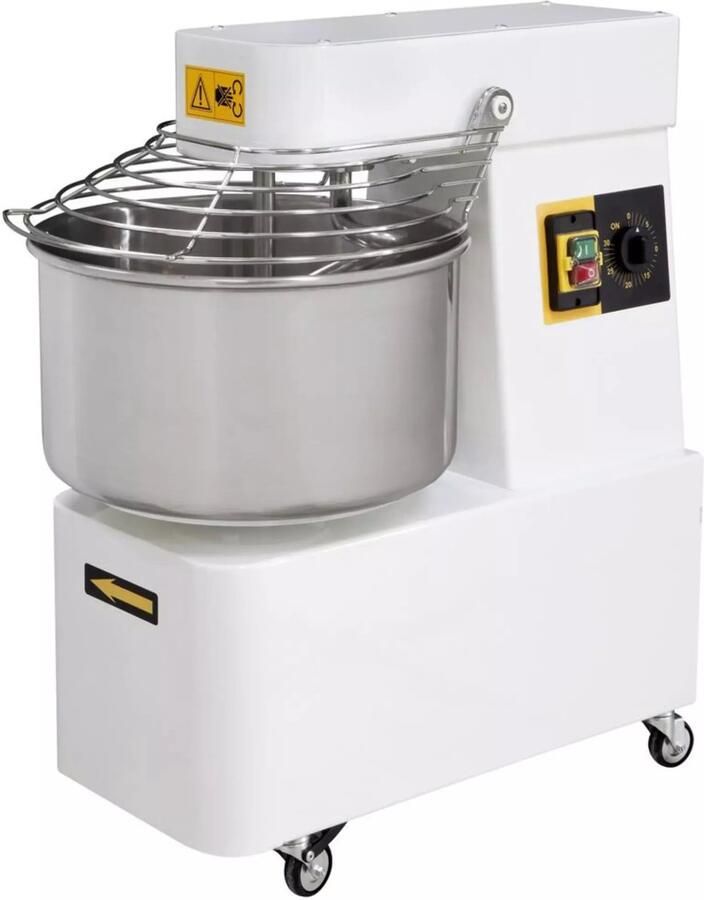 HENDI spiraalmixer rvs 18 10 en koolstofstaal vaste kom 2 snelheden 48 liter 480x805x(h)850 mm zilvergrijs 128 kg uur bakkerij pizzeria