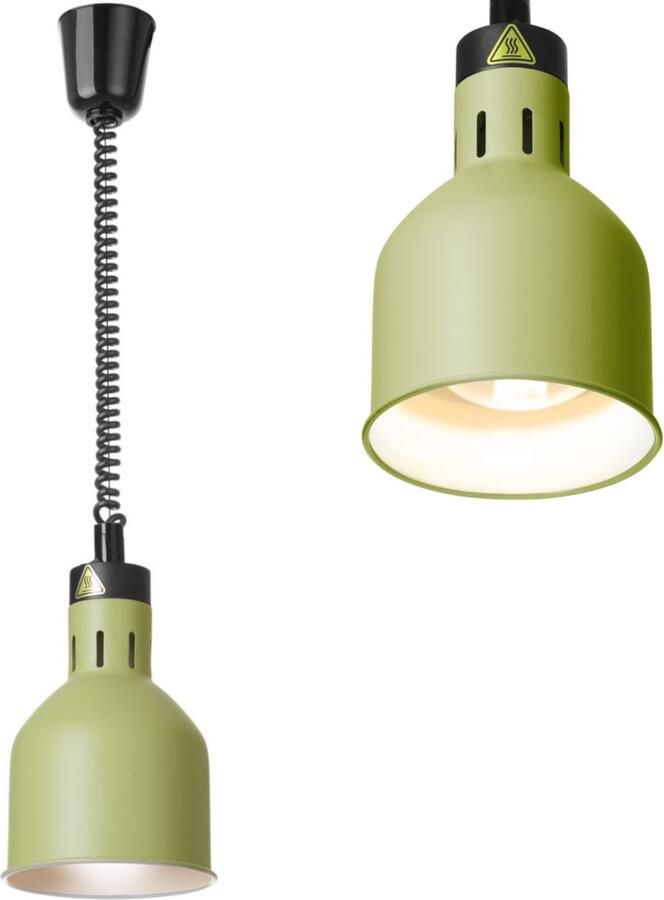 HENDI Verstelbare warmtelamp cilindrisch groen aluminium 70-150 cm snoer Ø175xH250 mm