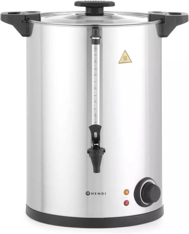 HENDI Warme drankenketel rvs enkelwandig 20 liter warmhouden en koken 41 5x38 2x48 cm zilver voor gluhwein en thee