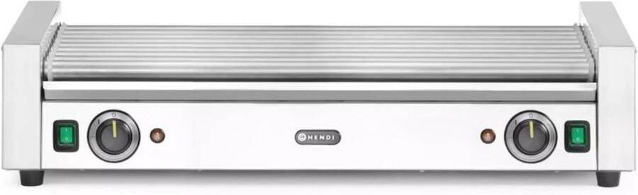 HENDI Worstrolgrill roestvast staal 2 verwarmingszones 73 2x59x16 8 cm zilver horeca