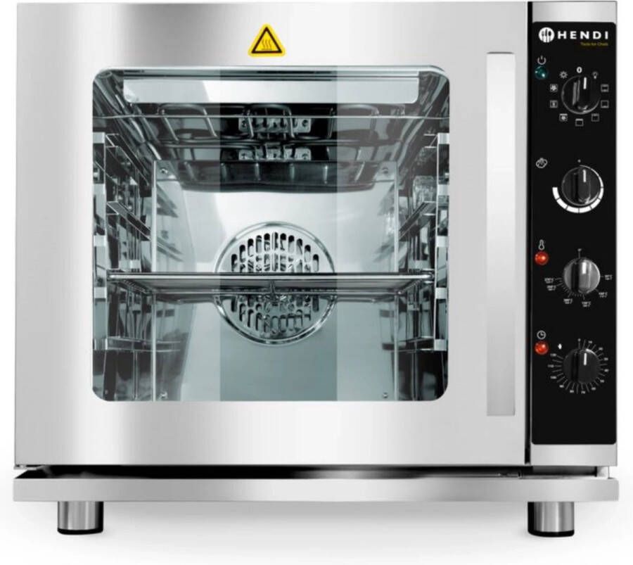 HENDI Hetelucht stoomoven met grill – 4x GN 2 3 – handbediening – 230V 3000W – lichtgrijs