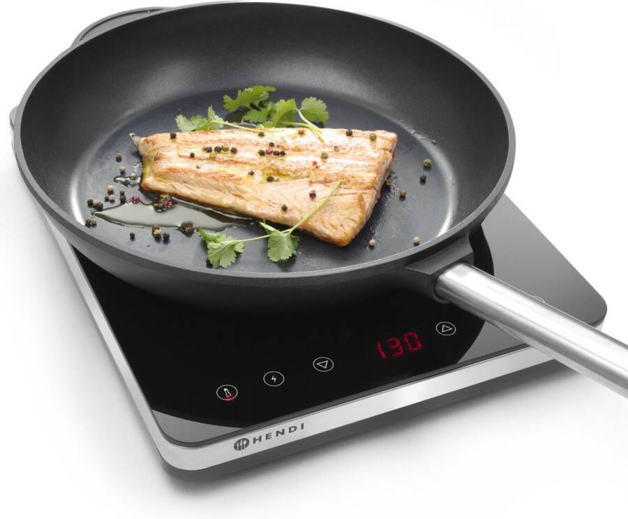Hendi Inductie Kookplaat Vrijstaand 1 Pits Professionele Elektrische Kookplaat Model: Kitchen Line 2000W - Foto 2