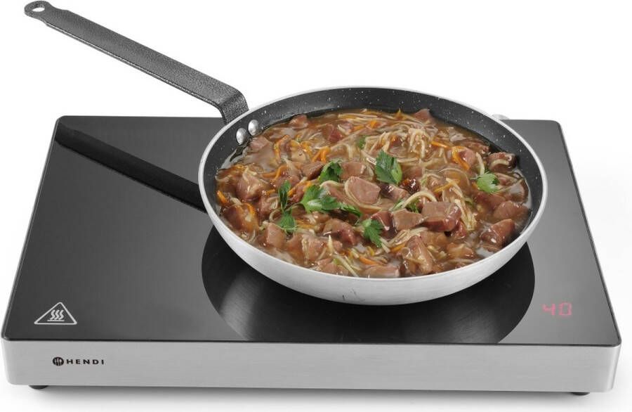 HENDI Inductie warmhoudplaat – keramisch glas – digitaal display – 455x333x65 mm – 230V 800W