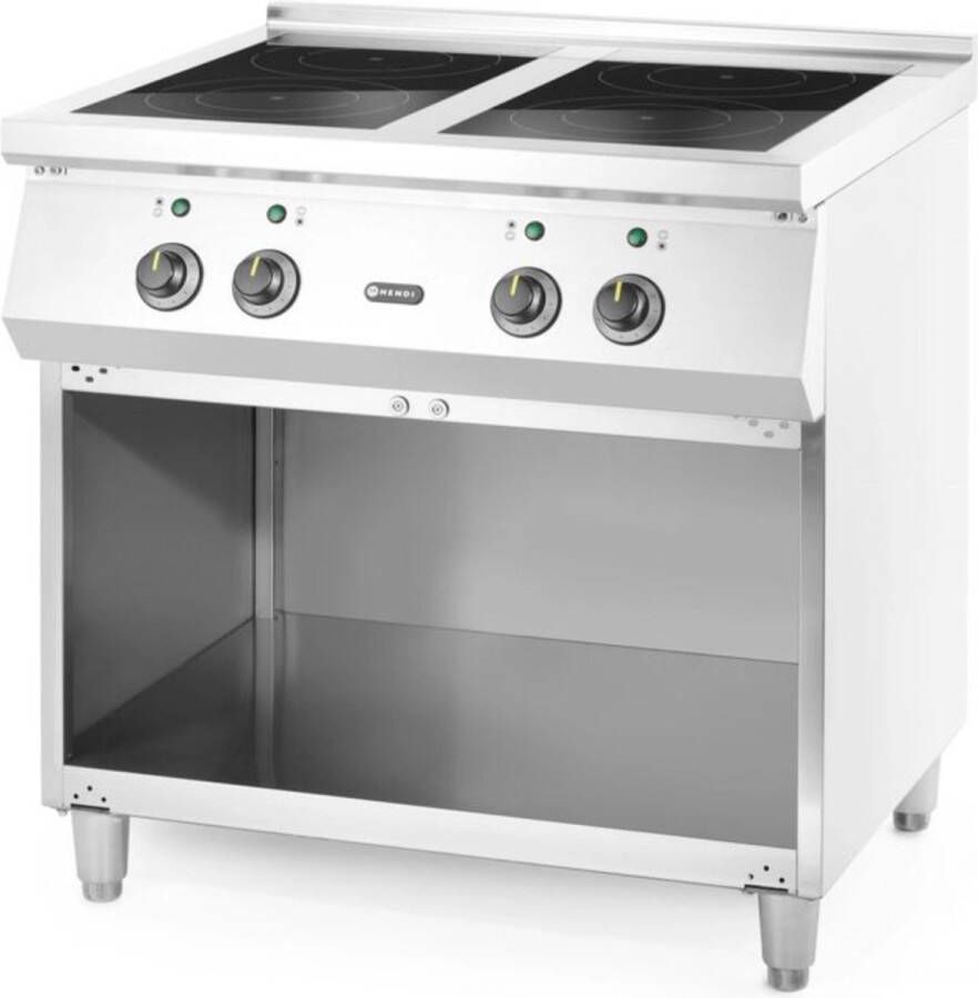 HENDI Inductiefornuis – 4-pits – 17kW – 11 vermogensniveaus – 800x720x854 mm – roestvast staal