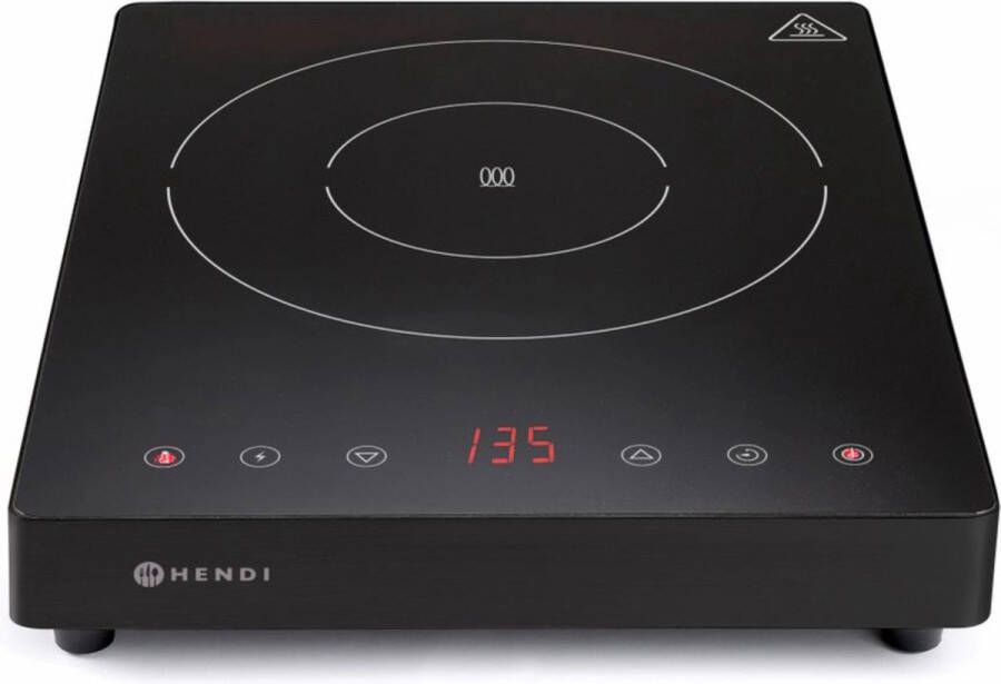 HENDI Inductiekookplaat – 2000W – Keramisch glas – Aanraakbediening – Timerfunctie
