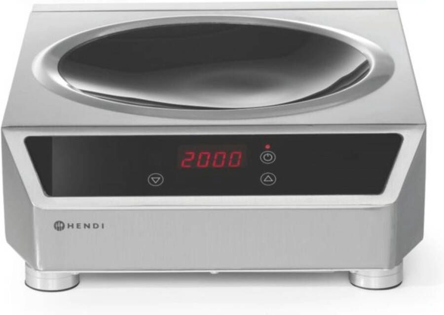 HENDI Inductiewok – Profi Line – Digitaal – Roestvrij staal – 3500W – 340x450x130 mm