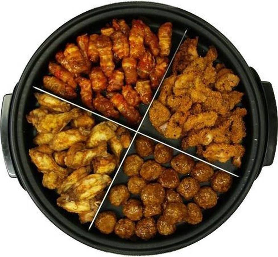 HENDI Partypan Ø50x(H)19cm Binnenpan: Ø40cm met 4-vaks verdeling