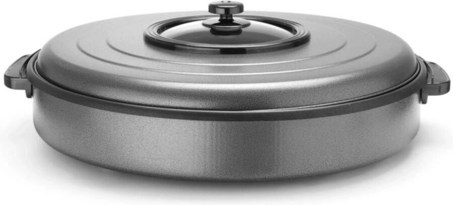 Hendi Partypan Elektrische Hapjespan met Deksel Anti-Aanbak Ø62x(H)19cm Binnenpan: Ø55cm