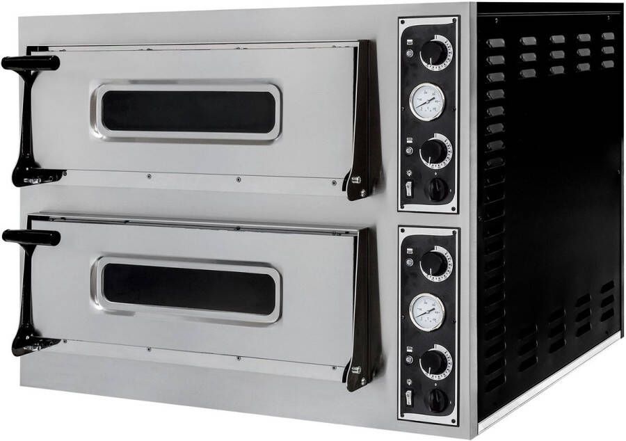 HENDI Pizza oven – 2 kamers – analoge bediening – roestvast staal – 975x930x742 mm