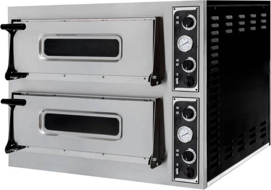 HENDI Pizza oven – 2 kamers – analoge bediening – roestvast staal – 975x930x742 mm