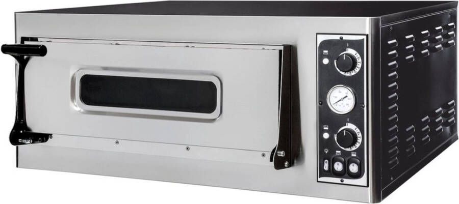 HENDI Pizza oven – enkele ovenkamer – analoge bediening – 4 pizza's – 400V 4700W