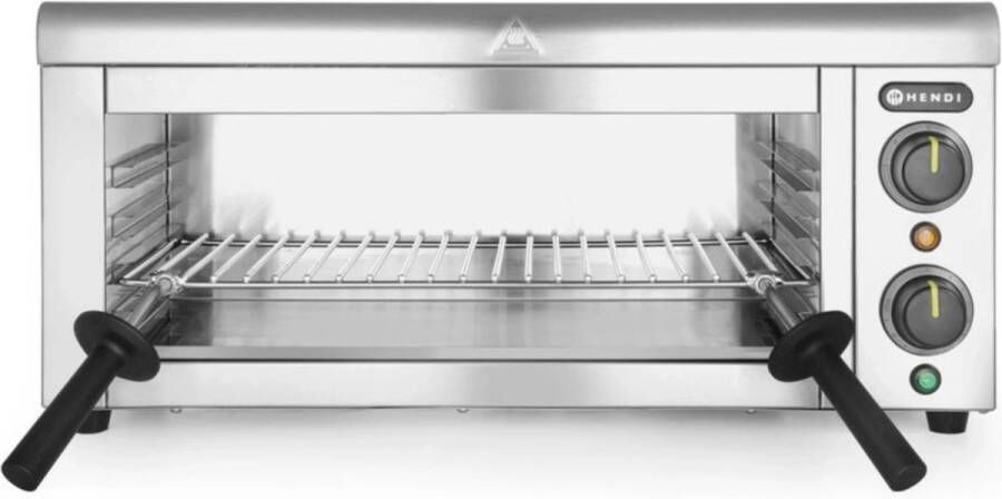 HENDI Salamander met muurbevestiging – traploos instelbaar – 30 minuten timer – roestvrij staal – 610x450x275 mm