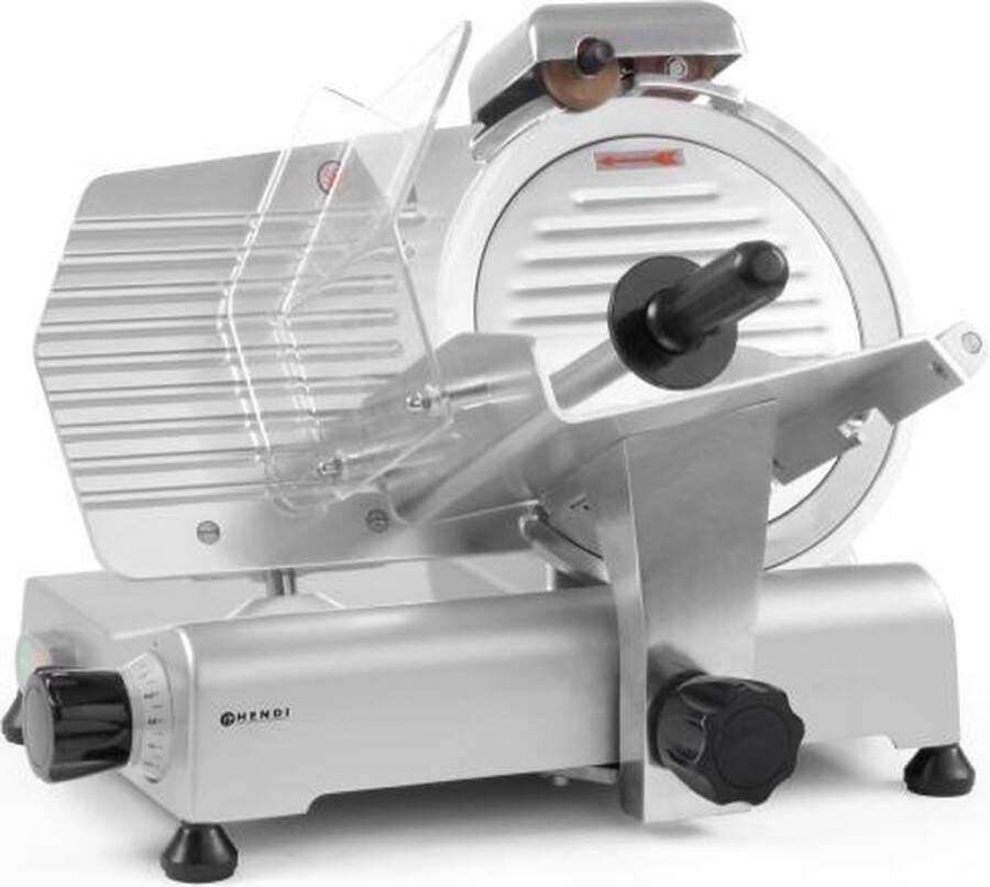 HENDI professionele snijmachine voor vlees en kaas aluminium en roestvast staal mes 25 cm 49 4x40 2x39 8 cm zilvergrijs met slijper snijdikte 0-8 mm - Foto 2