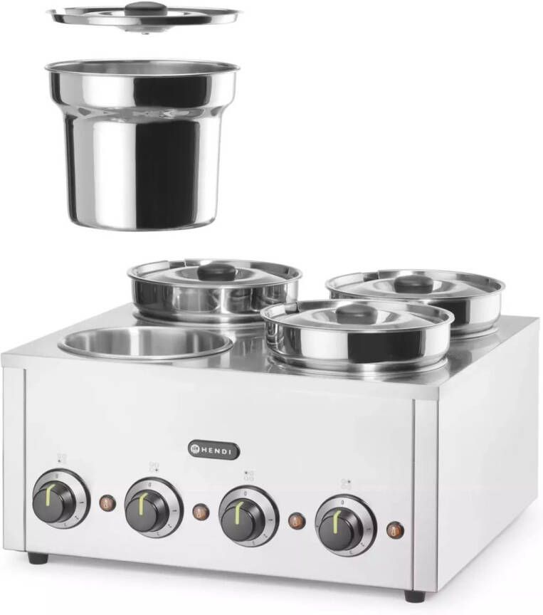 HENDI Thermosysteem 4 – 16L – Instelbare temperatuur – RVS pannen – 800W