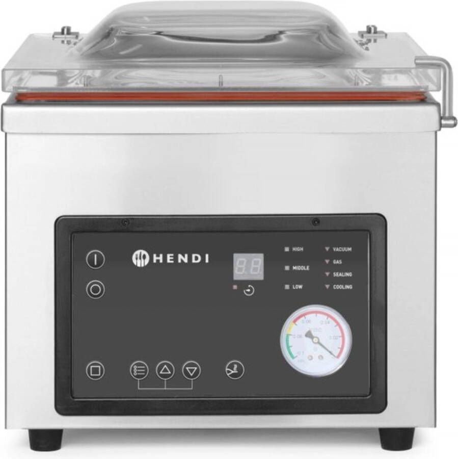 HENDI Vacuümkamer verpakkingsmachine – roestvast staal – bol deksel – instelbare sealtijd – 450x555x480 mm - Foto 2